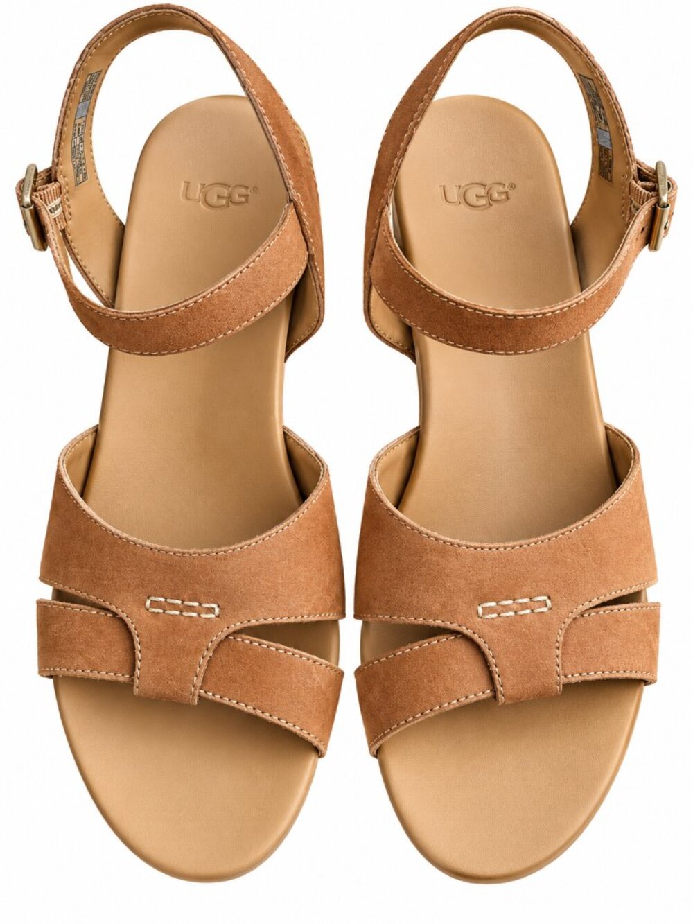 UGG Cloverdale Chestnut Suede Espadrille Wedge Sandals Size 10